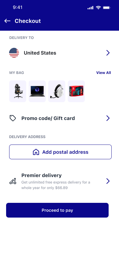 Checkout details