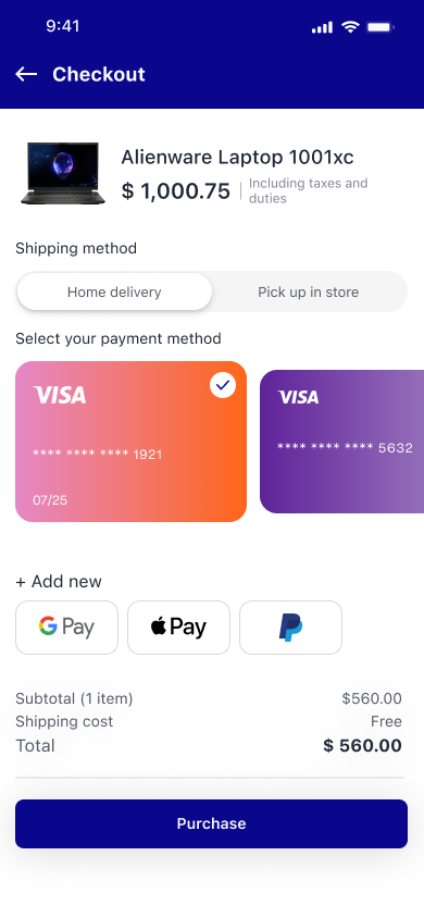 Checkout payment