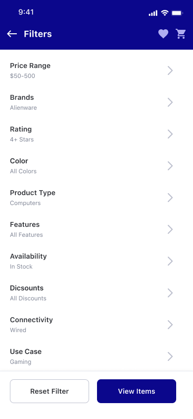 Product filters