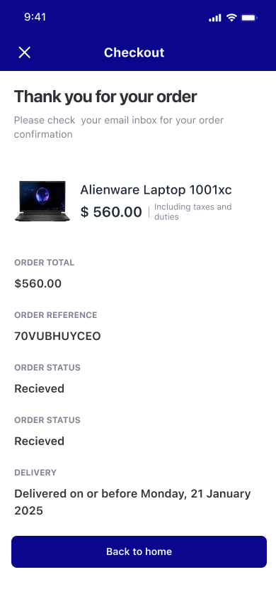 Order confirmation