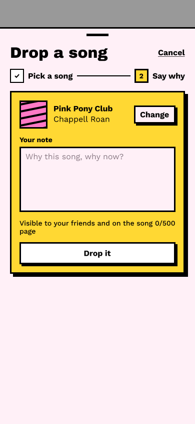 Add a note to a song