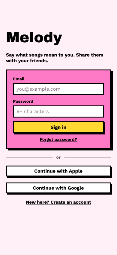 Sign in and account access